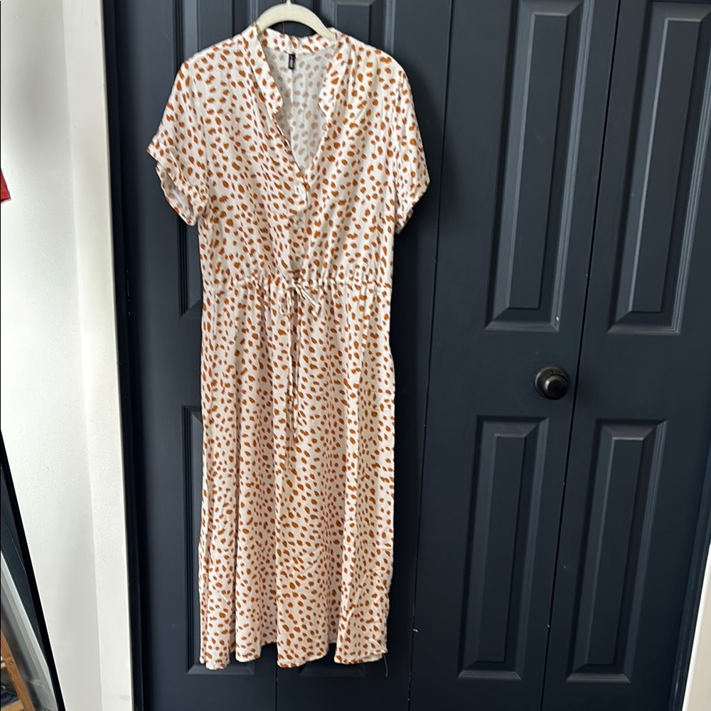 Animal / Dot Midi Lightweight Viscose Summer Dress